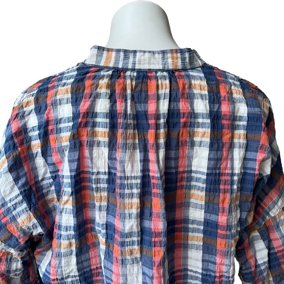 Finley Rex Top in Newbury Port Plaid Popover 3/4 Sleeve Crepe Multicolor… - Picture 10 of 13
